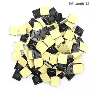 100 Cái Giá đỡ dây buộc cáp tự dính 20 x 20 x 6mm [Vn]