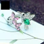 Một thế giới| Thanh Lịch Cubic Zirconia Hoa Chim Mở Nhẫn Nữ Tiệc Cưới Trang Sức