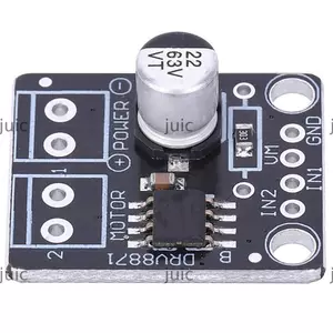 Trình điều khiển động cơ DC JUIC DRV8871, 0,95 * 0,8in 3.6A, Cổng điều khiển 6.5V-45V Thành phần điện tử kim loại màu đen Thiết bị công nghiệp