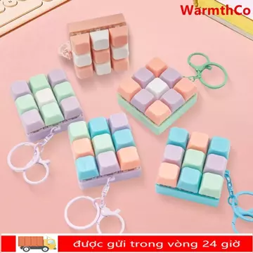 Bàn phím đồ chơi Fidget WARMTHCO, Bàn phím thiết kế chín phím Nút móc khóa Đồ chơi, Phong cách móc khóa tương tác Lắp ráp tự do Màu sắc ngẫu nhiên Đồ chơi giảm căng thẳng Giảm căng thẳng