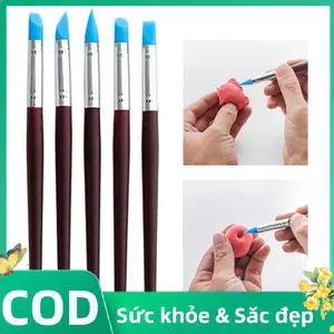 Trong Kho 5Pcs Silicone Đất Sét Điêu Khắc Công Cụ Cho Tự Làm Gốm & Gốm Sứ Cá Tuyết