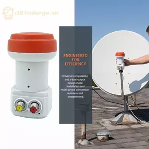 GE Universal Digital KU Band Dual LNB Bộ chuyển đổi tuyến tính đầu ra đôi cho đầu thu TV vệ tinh Tín hiệu nâng cao để xem trong nhà VN