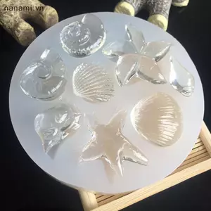 Khuôn Silicon DIY Vỏ Sao Biển Conch Silicon Khuôn Làm Bánh Khuôn Làm Bánh Fondant Dụng Cụ Trang Trí Bánh Đất Sét Nhựa Nghệ Thuật Khuôn [VN]