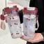 Bình Nước Cherry 580Ml Dễ Thương Sinh Viên Cốc Nhựa Chống Rò Rỉ Ống Hút Đôi Cho Thể Thao Ngoài Trời Trường Học Văn Phòng Du Lịch
