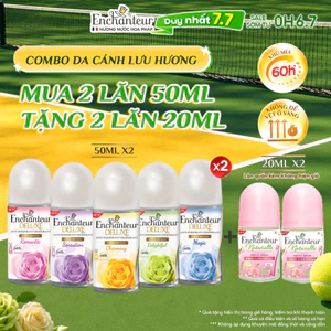 Combo 2 Lăn khử mùi Enchanteur hương nước hoa Pháp tinh tế, không để lại vệt ố vàng 50ml