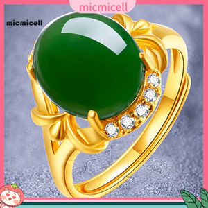 MIC _ Open Ring Có Thể Điều Chỉnh Giả Chalcedony Đá Quý Nhân Tạo Hợp Kim Retro Mở Vòng Có Thể Điều Chỉnh Cho Sinh Nhật