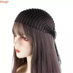 THEGIRL8B Kim Cương Giả Đầu Đi Biển Mũ Rỗng Ra Bohemian Vintage Ngọt Ngào Tóc Lưới Đầu Nữ Khăn Tóc