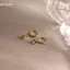 HFSHY Vàng PVD Mạ Tarnish Tròn Miễn Phí Zircon Thả Bông Tai Thép Không Gỉ Chống Thấm Nước Dainty Trang Sức Cho Nữ Trang Phục Hàng Ngày VN
