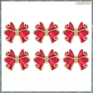 6 Miếng Đỏ Nơ Khăn Ăn Nhẫn, Bướm Nút Thắt Khăn Ăn Nhẫn Đựng Handmade Kim Loại Khăn Ăn Khóa Trang Trí Bàn Thanh Lịch