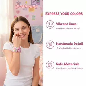 Bộ vòng tay hạt đầy màu sắc đàn hồi cho bé gái Tiệc sinh nhật ủng hộ Pinata Goodie Bag Filler Ý tưởng quà tặng độc đáo