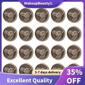 20 Chiếc Nút Hợp Kim Kẽm Đầu Ngựa Khắc Tròn Màu Đồng 15mm (5 / 8 inch) Dia.