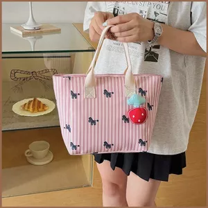 SQ11 Túi tote thời trang hoạt hình dễ thương và nhẹ mới có in hình ngựa túi đi lại dễ thương và đa năng
