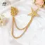 Chủ đề biển Trâm cài hình sao biển Conch Lapel Pin có dây chuyền sel Áo sơ mi thanh lịch Trâm cài cho bộ đồ dự tiệc Phụ kiện đám cưới EMKK