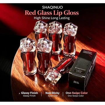 SHAQINUO Lâu Dài Sắc Tố Sương Pha Lê Bóng Hoàn Thiện Sheer Sheer Son Bóng Mịn Độ bão Hòa Thấp Son Bóng Làm Sáng Cho Da Tan Không Dính Sương Son Bóng