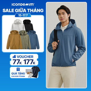 Áo Khoác Dù Nam ICONDENIM Có Nón Mỏng Nhẹ Pocketable Form Regular AKID0196