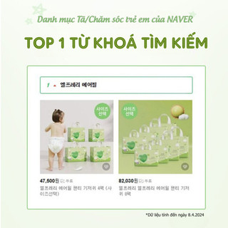 Tã/Bỉm Quần ELPRAIRIE Air Feel Nội Địa Hàn Siêu Mềm Cho Da Nhạy Cảm, Thấm Hút Nhanh - Đủ Size M38/L34/XL24/XXL20 Cho Bé