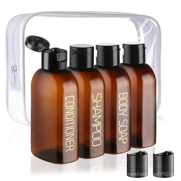Chai Du Lịch Cosywell Cho Đồ Vệ Sinh 4 Chai Dầu Gội Du Lịch 3.4oz Dầu Xả TSA Được Phê Duyệt Kích Thước Du Lịch Hộp Đựng Chống Rò Rỉ Chai Bóp Nhựa Nhỏ Có Nắp Lật