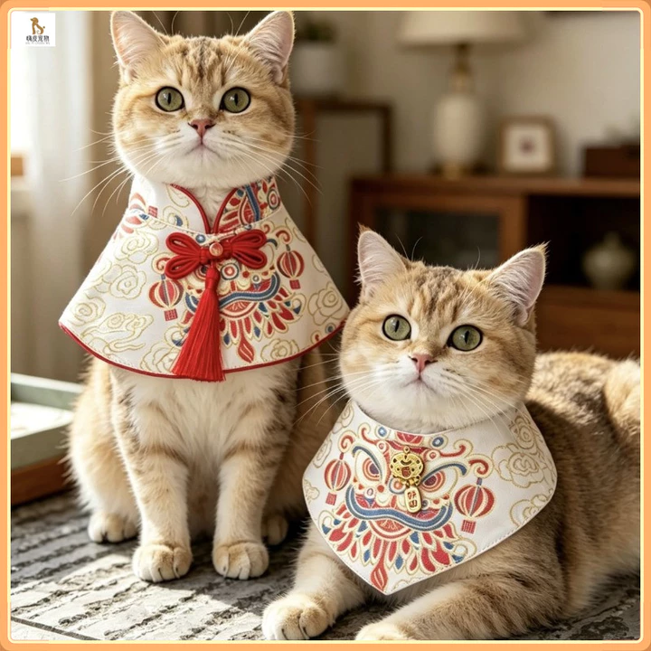 Quần áo cho thú cưng, quần áo cho chó, quần áo cho mèo Tang, váy áo cho chó, khăn áo cho mèo và chó nhỏ Hanfu Trung Quốc, bộ đồ ảnh cho thú cưng