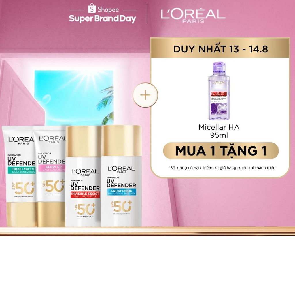 Chống Nắng Phổ Rộng Thoáng Da, Kháng Mọi Tác Động UV Defender SPF 50+ PA++++ Loreal Paris 50ml