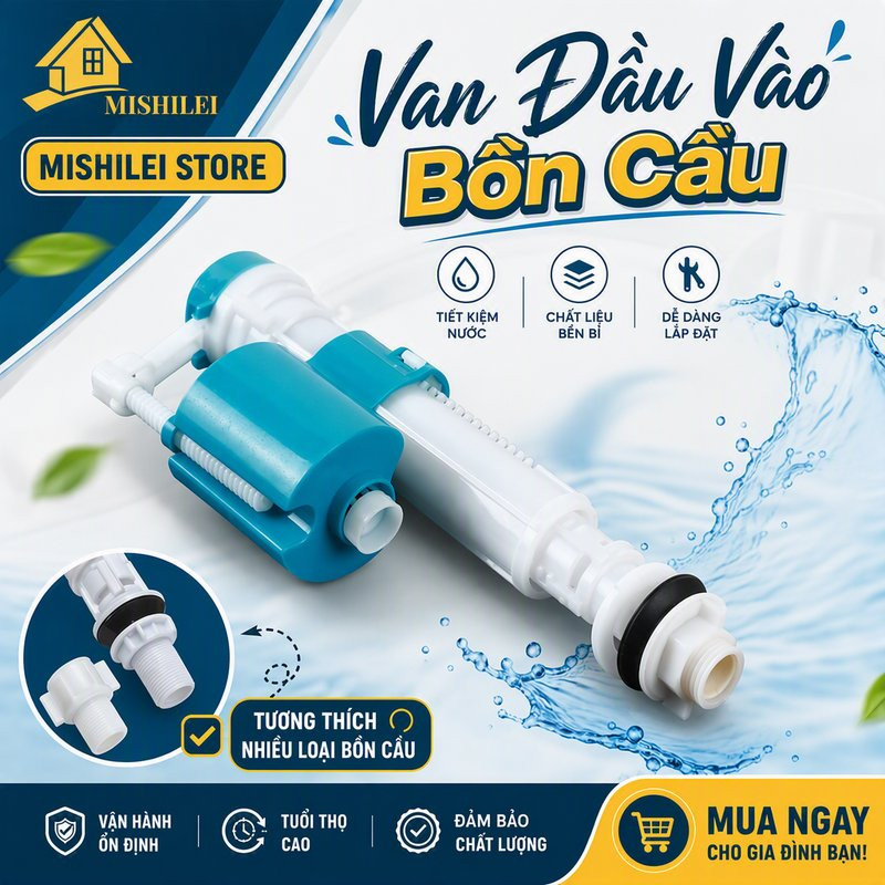 MISHILEI-Phụ Kiện Phao Nhựa Cho Bồn Cầu -Bộ Van Cấp Nước Cho Bồn Cầu Cao Cấp, Chịu Được Áp Lực Lớn, Cấp Nước Nhanh Chóng