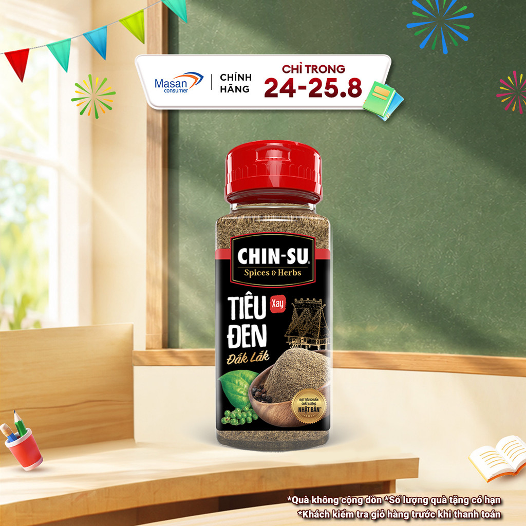 [Chọn loại] Tiêu Đen Xay Đắk Lắk Chin-Su Hũ X 60Gr