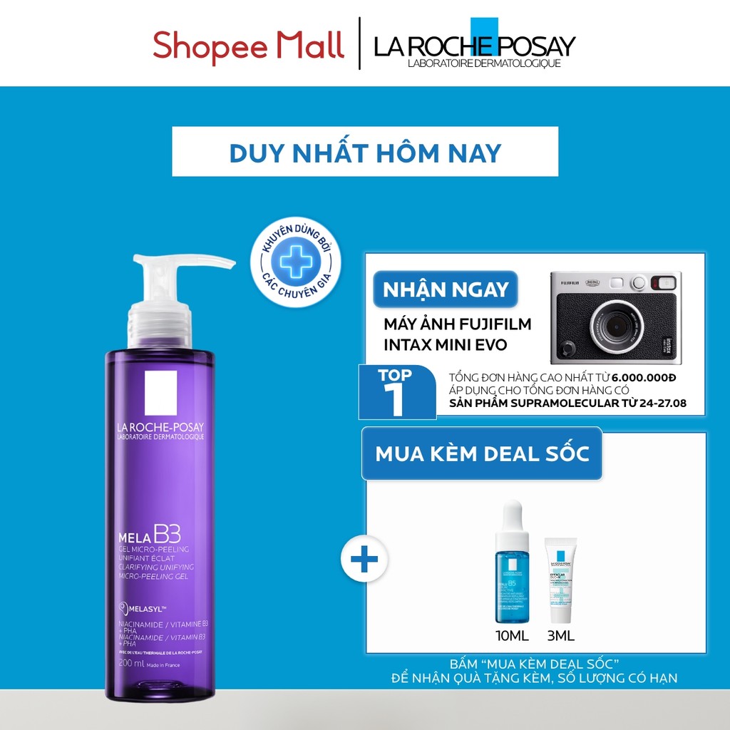 Sữa rửa mặt mờ thâm sáng da La Roche-Posay Mela B3 Clarifying Micro-Peeling Gel 200ml