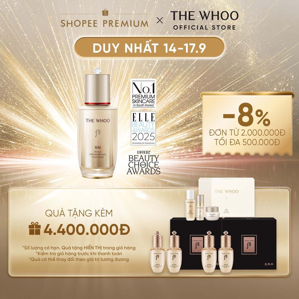 [THE WHOO OFFICIAL] Tinh chất tự sinh chống lão hóa thế hệ thứ 4 THE WHOO Bichup Ultimate Recovery Youth Serum 50ml