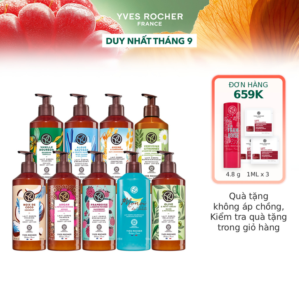 Sữa dưỡng thể thiên nhiên Yves Rocher Body Lotion 390ml (đa dạng mùi hương)