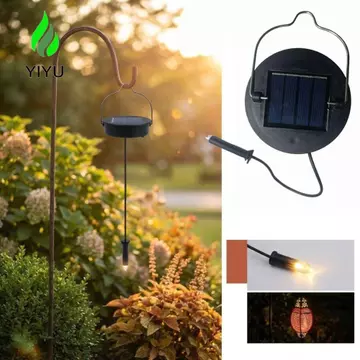 Đèn thay thế đèn năng lượng mặt trời YIYU, Đèn treo đèn LED năng lượng mặt trời chạy bằng năng lượng mặt trời DIY, Đèn chiếu sáng ngoài trời màu đen trắng chống nước Đèn trang trí năng lượng mặt trời 