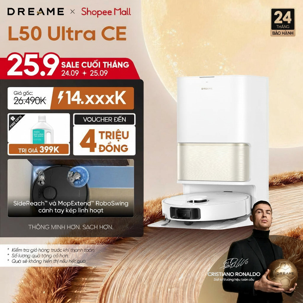 Dreame L50 Ultra CE/L30s Ultra/L10s Ultra Gen 3/ L50s Pro Ultra Robot hút bụi thông minh | Lau xoay kép | BH 24 tháng