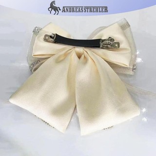 Onetimingfine Vải Kim Cương Giả Pha Lê Kẹp Tóc Lưới Nơ Lò Xo Kẹp Nữ Phong Cách Hàn Quốc Thời Trang Phụ Kiện Tóc VN