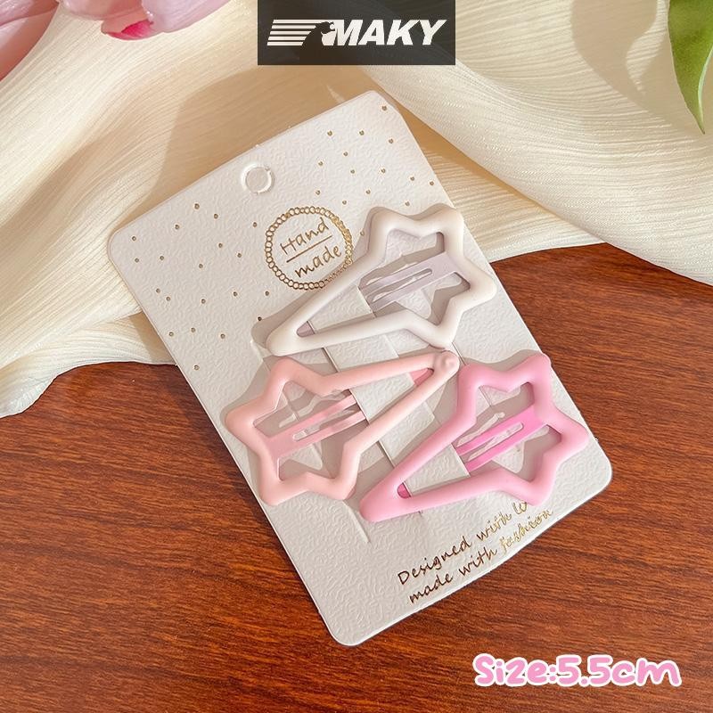 Newwellknownepic 3 Cái / bộ Kẹp Tóc Cho Nữ Cô Gái Ngôi Sao BB Kẹp Tóc Pin Phong Cách Hàn Quốc Mờ Màu Hồng Chụp Đồ Trang Trí Phụ Kiện VN