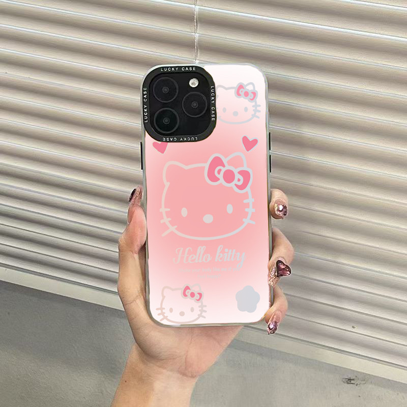 Ốp Lưng iPhone Hình Hello Kitty Hồng Dễ Thương - Tương Thích 16/15/14/13/12/11 Pro Max, XS Max, X