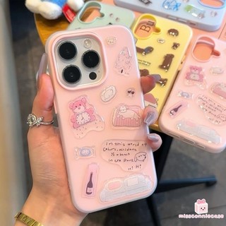 Ốp Lưng Cho Iphone 11 13 17 16 15 14 12 Pro Max Air X XR XS MAX 14 7 16 15 8 Plus Retro Dễ Thương Dachshund Gấu Mèo Con DIY Jelly Sticker Màu Kẹo Mới 2 Trong 1 Bìa Mềm