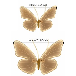SHUPUN LED Fluttering Butterfly, Đèn LED bướm chống nước 40 / 60cm, Đèn LED tĩnh thực tế Mô phỏng trang trí bướm Sân vườn ngoài trời / Trang trí tường