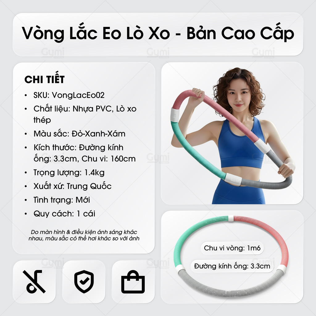 Vòng Lắc Eo Mềm Nâng Cấp Bản Pro - Không Kẹp Da, Lò Xo Liền Mạch, Êm Ái, Siết Eo - Vòng Lắc Eo 02 - VongLacEo02