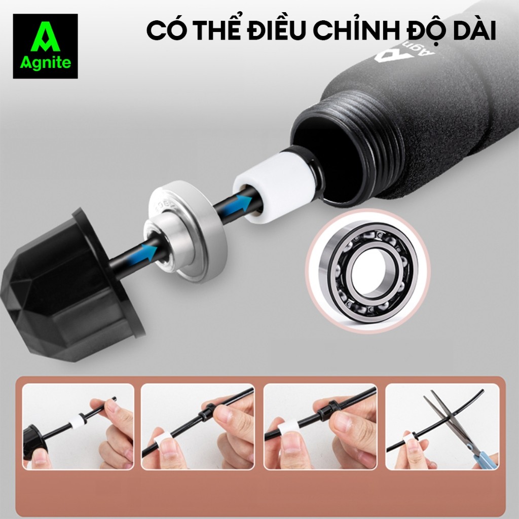 Dây Nhảy Tập Thể Dục Agnite Giảm Cân Đốt Mỡ Bụng Lõi Thép Đàn Hồi Có Tạ 2.8m Gym Tại Nhà Giá Rẻ