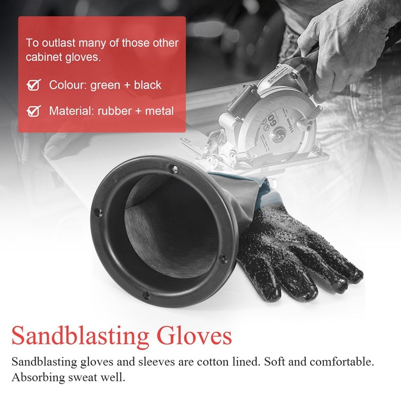 Găng tay phun cát Phụ tùng SandBlaster 60cm có vòng chữ O cho tủ phun cát