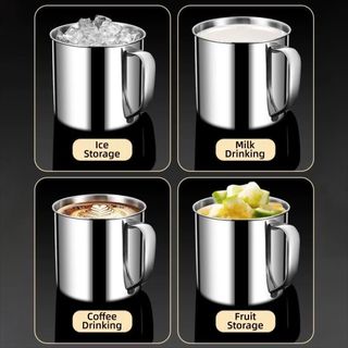 Cốc Nước METUBE, Cốc Inox 304 350-1250ml, Có Nắp Tay Cầm Thiết Kế Cốc Cà Phê Sữa Cắm Trại