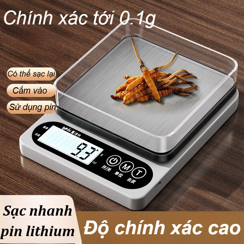 Cân Tiểu Ly Điện Tử Nhà Bếp Mini Định Lượng 0.1g - 10kg, chống gỉ, chống trầy xước, chống nước