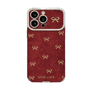 Dây Nơ Thích Hợp Cho iPhone 17 Vỏ Điện Thoại Năm Mới 15promax Mạ Điện Da Cừu 16 Cảm Giác Cao Cấp 14 Silicon