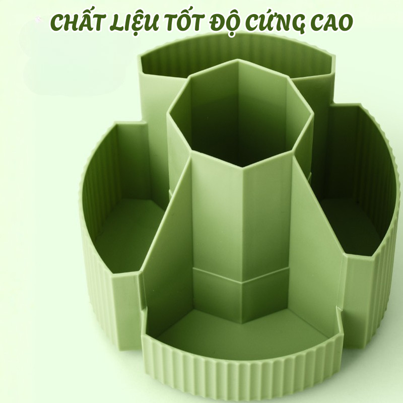 Hộp Đựng Bút 5 Ngăn Xoay 360 Độ Để Bàn , Khay Tròn Đựng Dụng Cụ Học Tập Cho Học Sinh