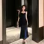 Đầm hồng pastel mùa hè nữ dài tiểu thư đầm tiệc cưới sang chảnh pháp dạ hội body blingbling
