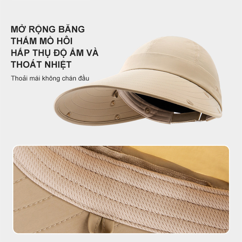 Camel CROWN Chống Nắng Toàn Diện, Mũ Chống Nắng Nữ, Mũ Xô Có Thể Tháo Rời, Bảo Vệ Toàn Diện