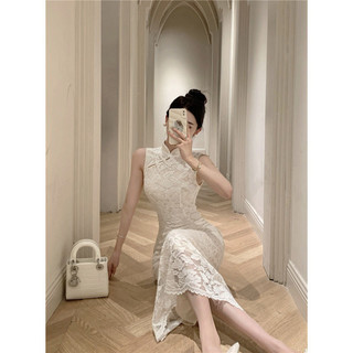 Đầm ren ôm dáng cổ điển sang trọng nhẹ nhàng kiểu Pháp, thiết kế mới thanh lịch và thời trang cho Nữ