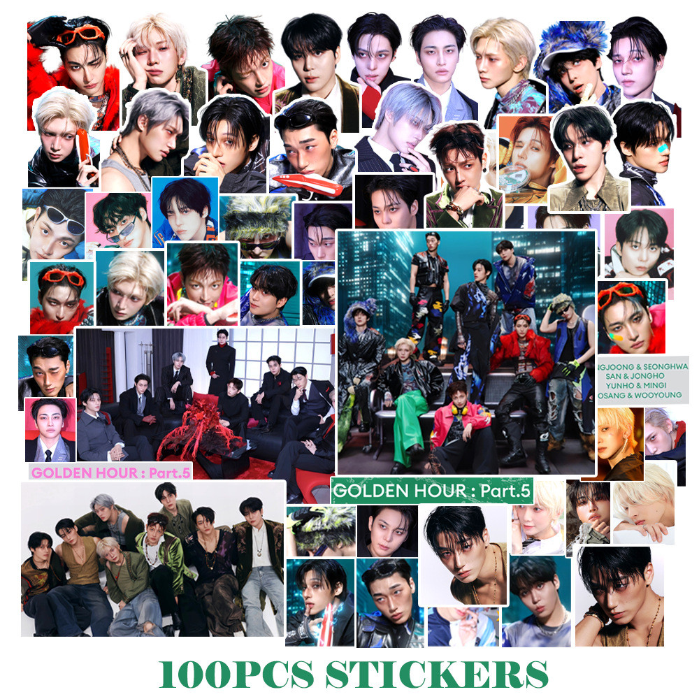 94-100 Cái ATEEZ GOLDEN GIỜ: Part.3 Nhãn dán ảnh sinh nhật HÈ PHOTOBOOK Hongjoong Seonghwa Yunho Hành lý Notebook Laptop Điện thoại Sổ tay DIY Kpop Sticker YM