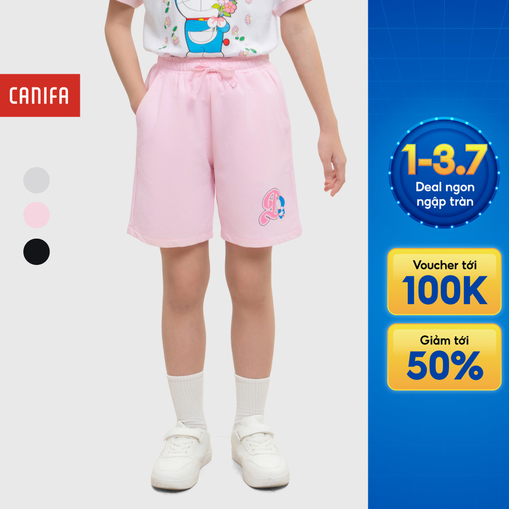 Quần short trẻ em CANIFA cạp chun co giãn, in họa tiết 3BS26S003