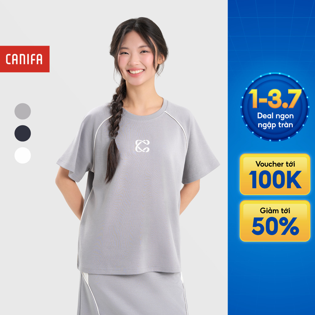 Áo phông nữ CANIFA dáng relax với chất liệu mềm mịn 6TS25S018
