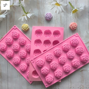 Khuôn Silicon Hoa Hồng Mini - Khay Nướng Bánh Kẹo Xà Phòng DIY Ice Jelly