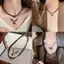 Vintage Da Nâu Đá Mặt Dây Chuyền Nelace Staing Choker Tính Khí Xương Đòn Dây Xích Dành Cho Nữ Cô Gái Thu Đông Nelace VN